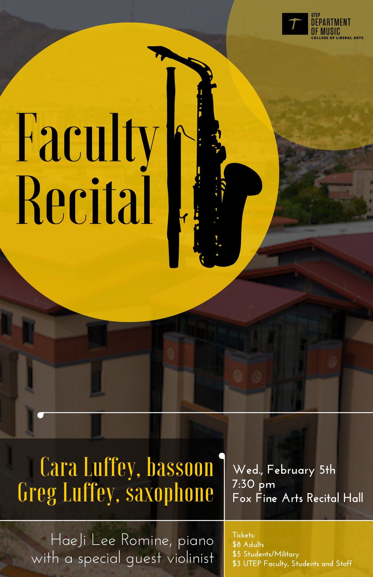 Faculty Recital, Cara Luffey, bassoon and Greg Luffey, saxophone with special guests