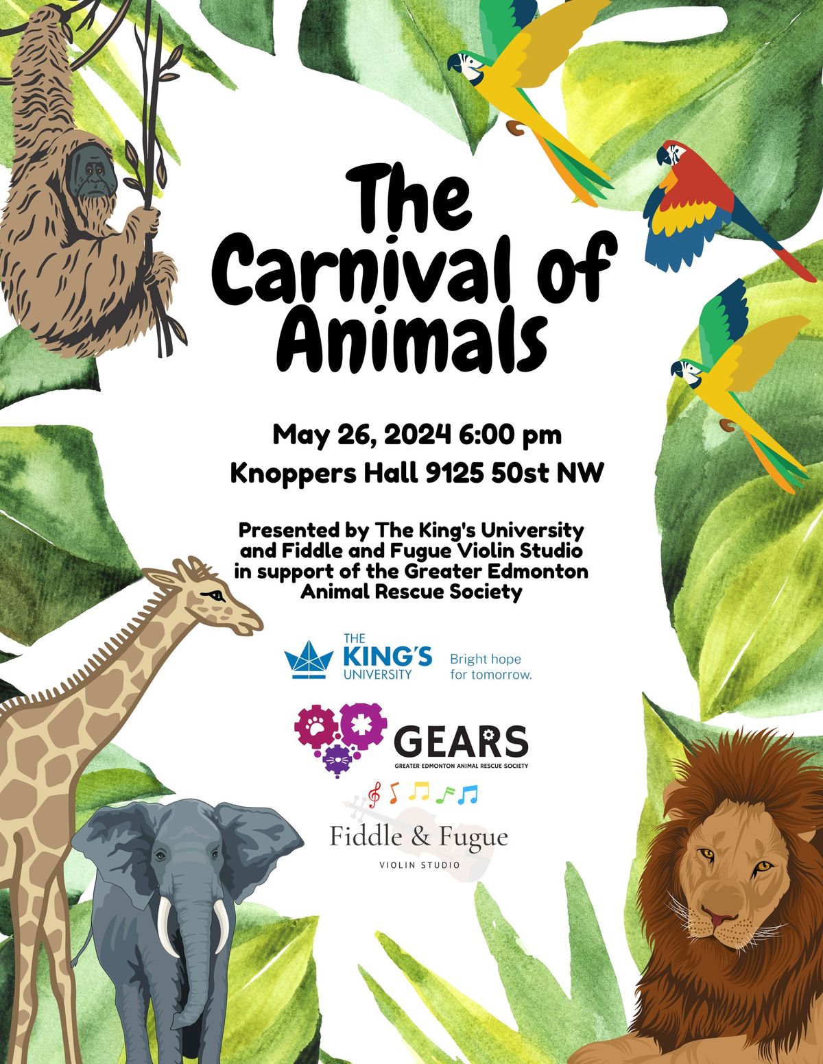 The Carnival of The Animals presented by Fiddle and Fugue and The King's University