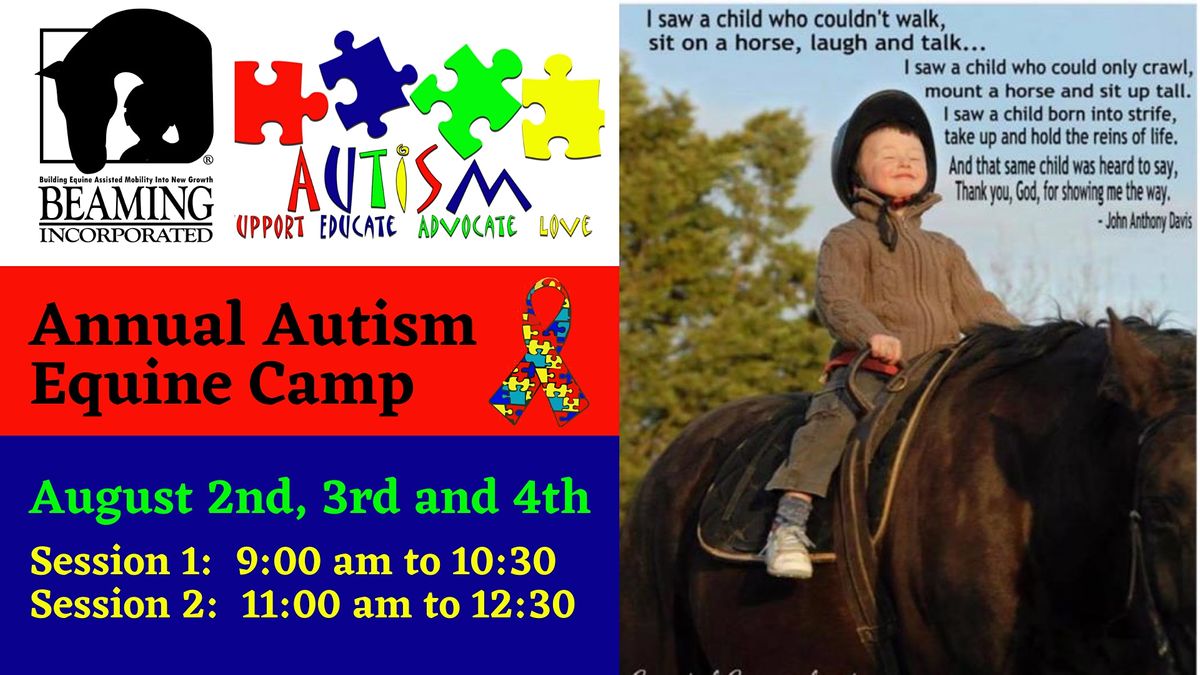 Beaming Incs Equine Autism Camp 2021 Session 1 2692 County Rd Gg Neenah 2 August To 4 August