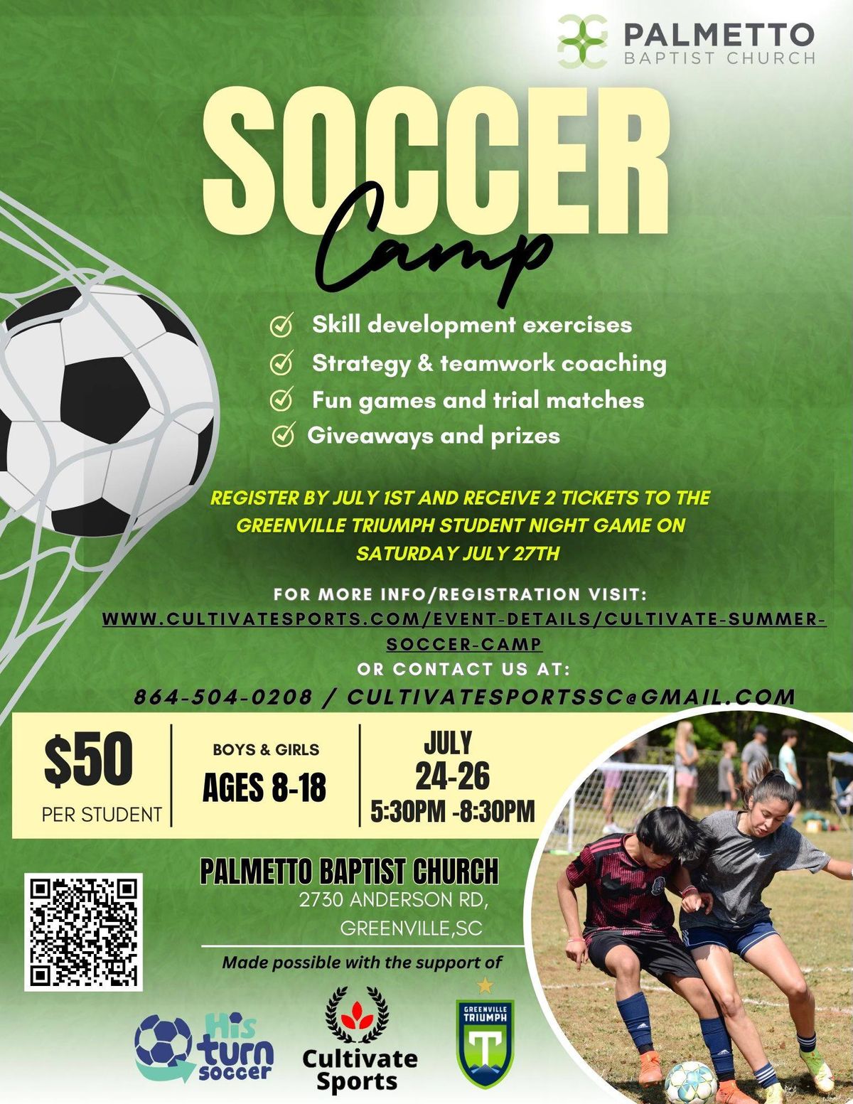 Cultivate Summer Soccer Camp