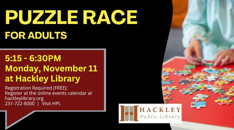 *Registration has filled - sign up for the WAITLIST* Puzzle Race for Adults!