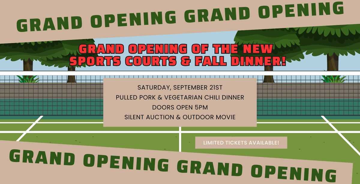 Grand Opening of Woodhaven's NEW courts & Fall Dinner