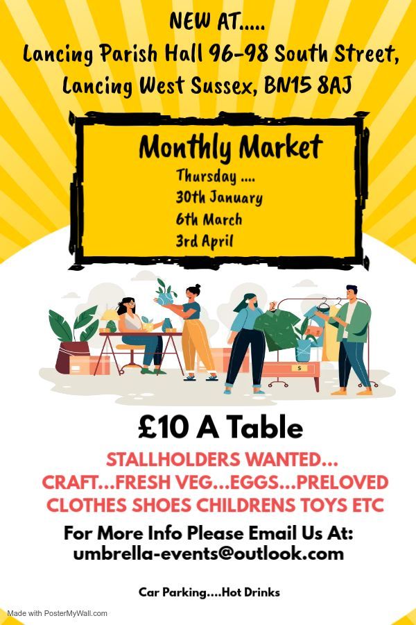 Thursday Monthly Market Lancing Parish Hall