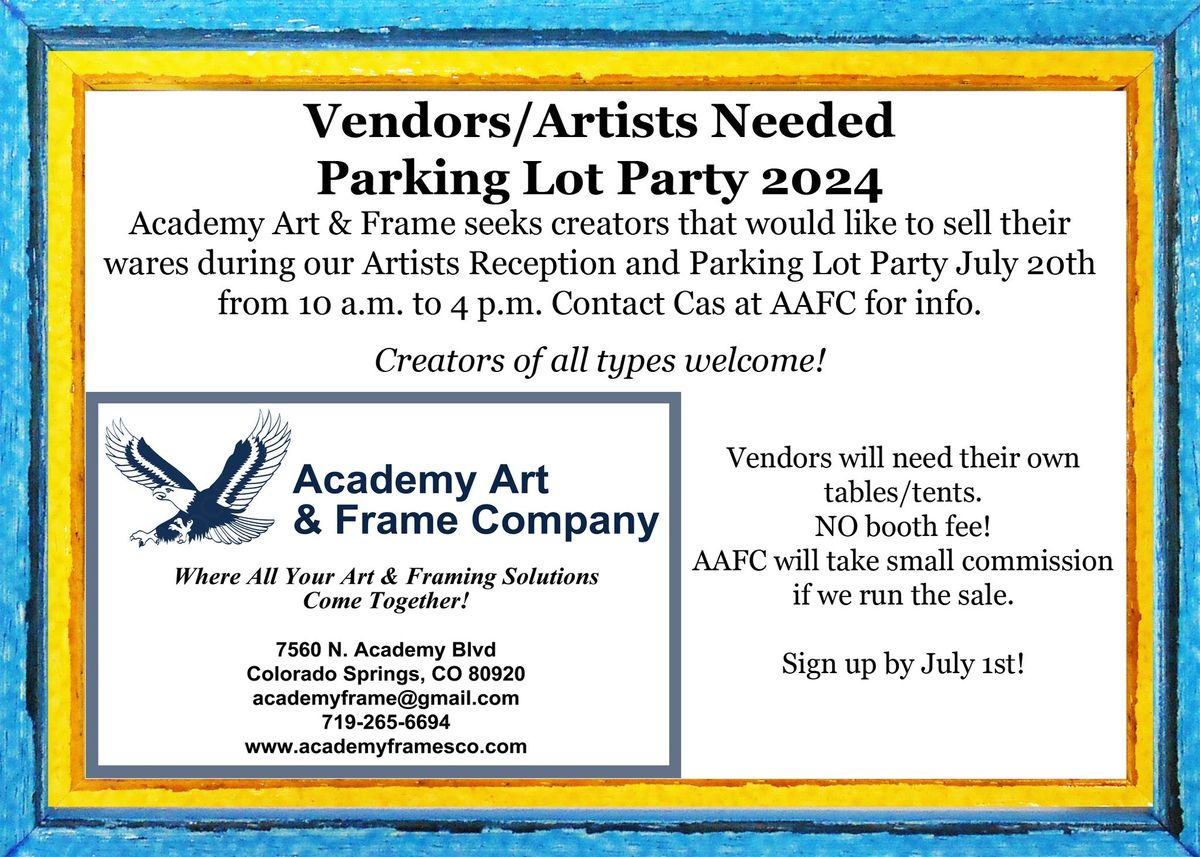 Call for Vendors: July Parking Lot Party 