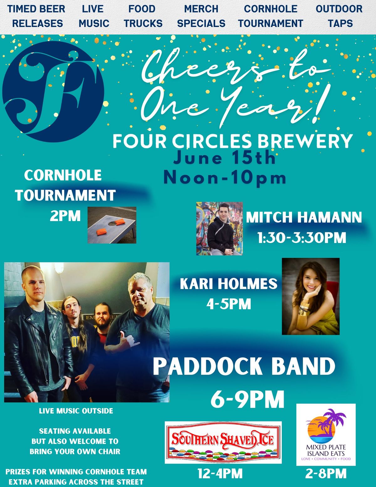 Paddock Band At Four Circles Cheers To One Year Party