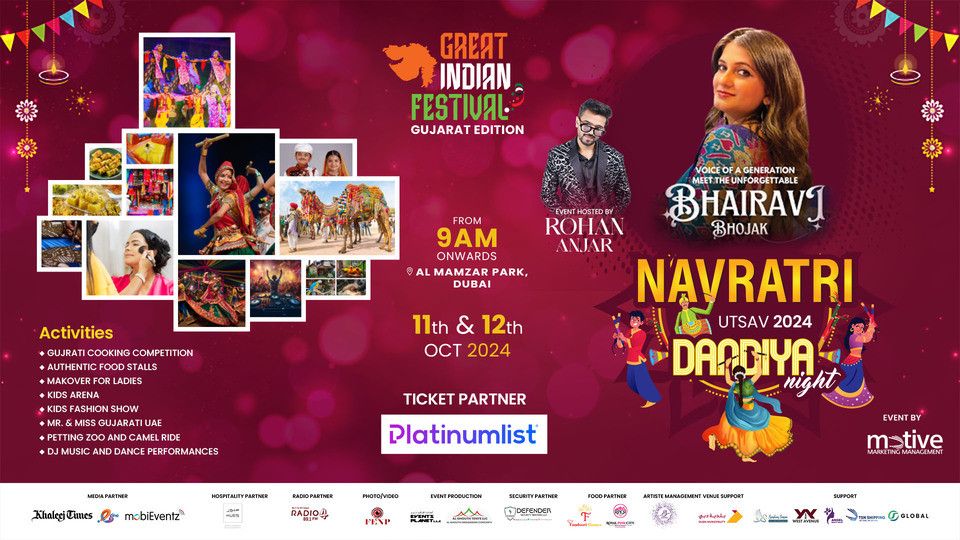 The Great Indian Festival Gujarat Edition & Navratri Utsav 2024 at Al Mamzar Park, Dubai