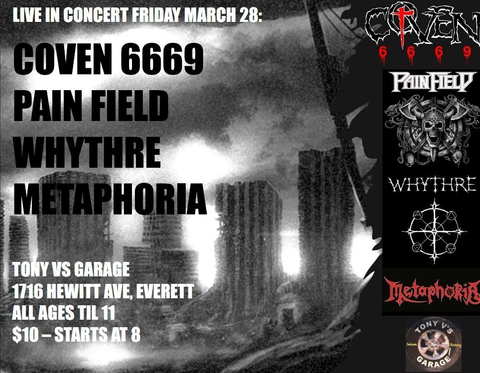 Heavy Metal Devastation at Tony Vs with Coven and Friends