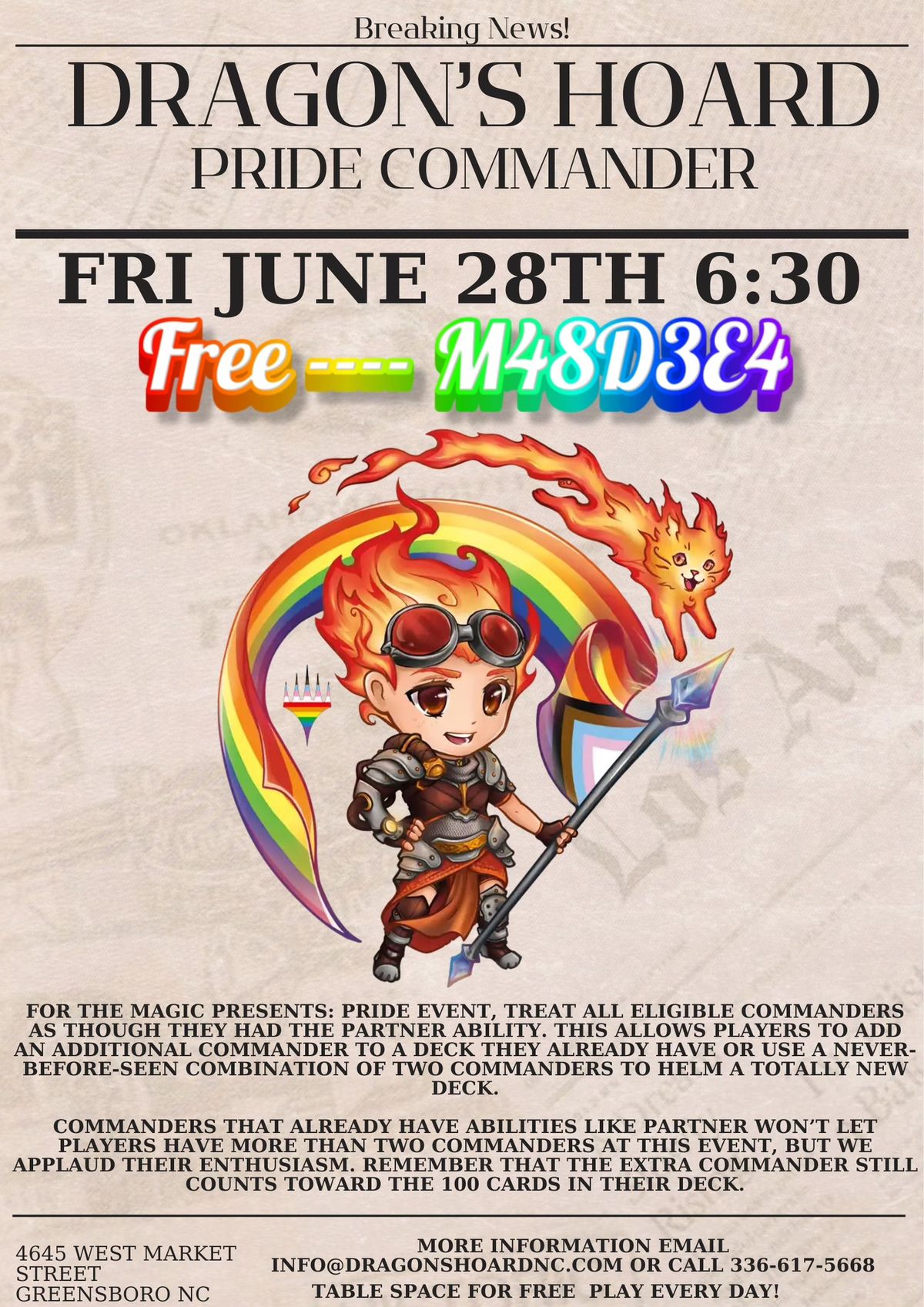 Magic Presents: Pride at Dragons Hoard June 28th
