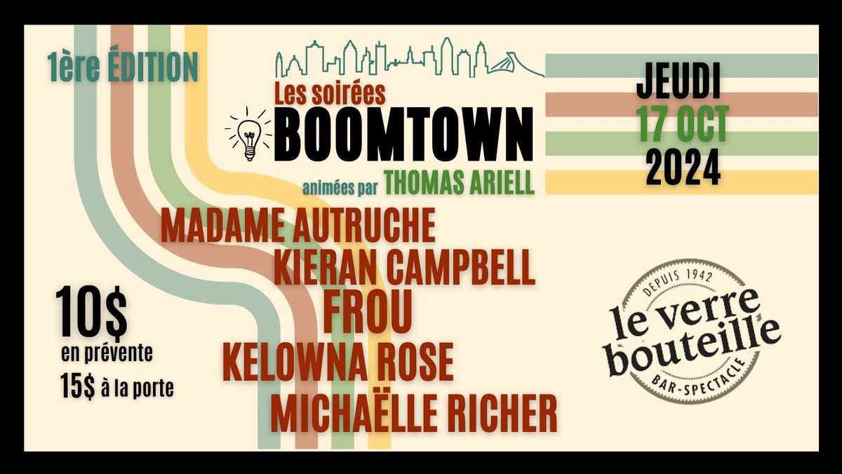 LES SOIR\u00c9ES BOOMTOWN anim\u00e9es par Thomas Ariell\t