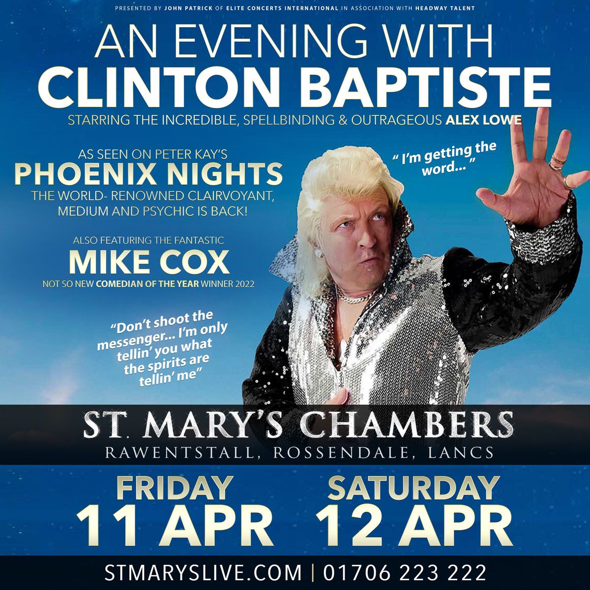 An evening with Clinton Baptiste - Rossendale (Saturday) 