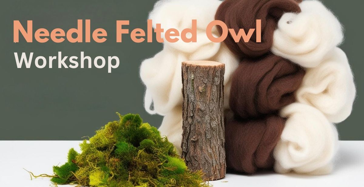 Felted Owl on a Tree Stump