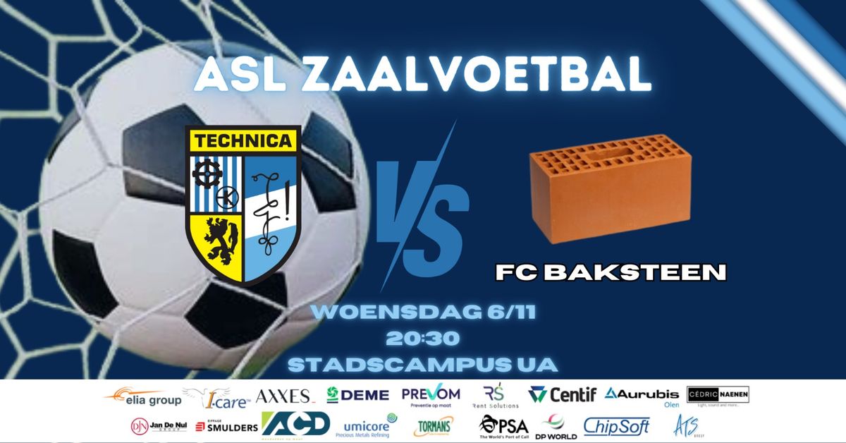 ASL zaalvoetbal: Technica VS FC Baksteen