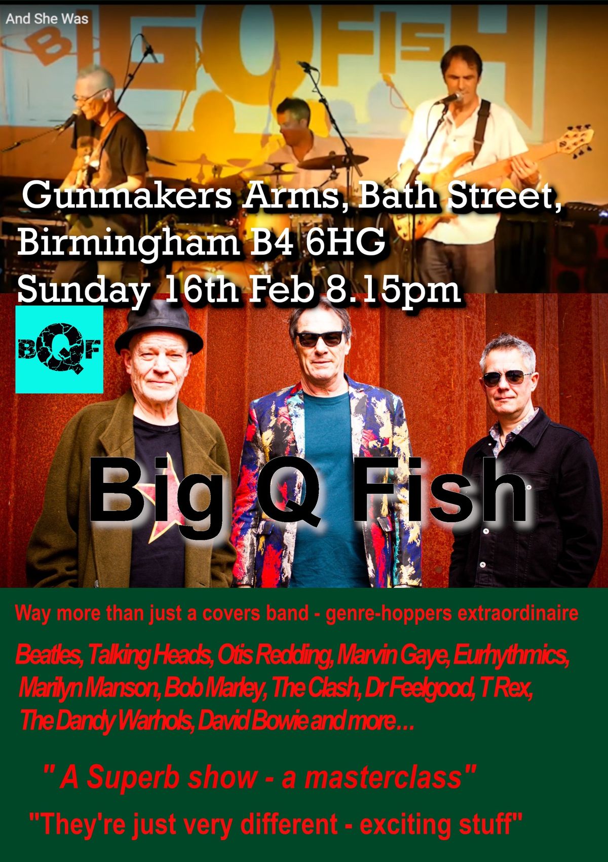 Big Q Fish return to the Gunmakers Arms 