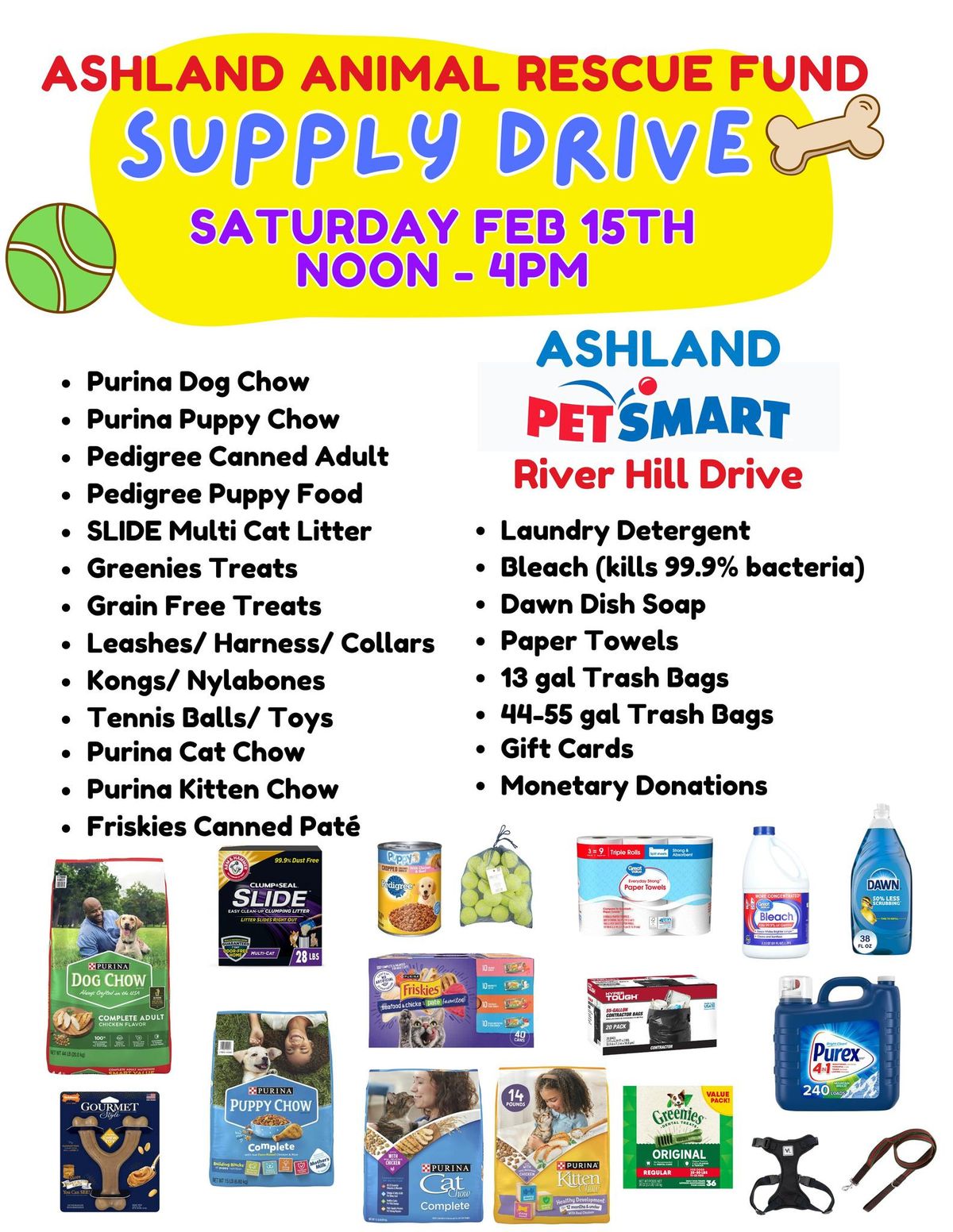 SUPPLY DRIVE! Ashland Petsmart  