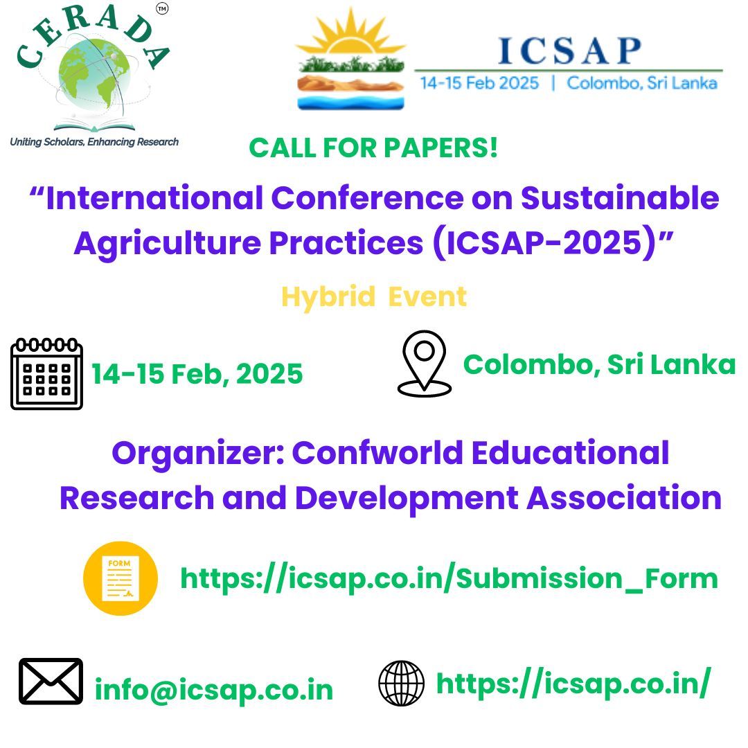 International Conference on Sustainable Agriculture Practices (ICSAP-2025)