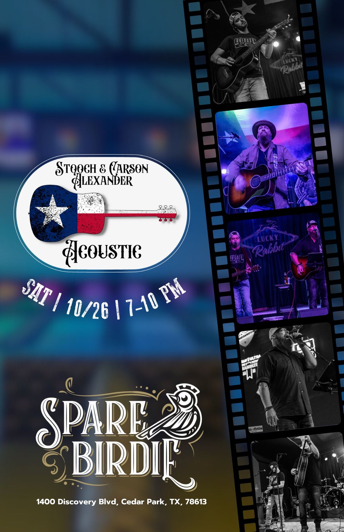 Stooch & Carson acoustic duo debuts at Spare Birdie!