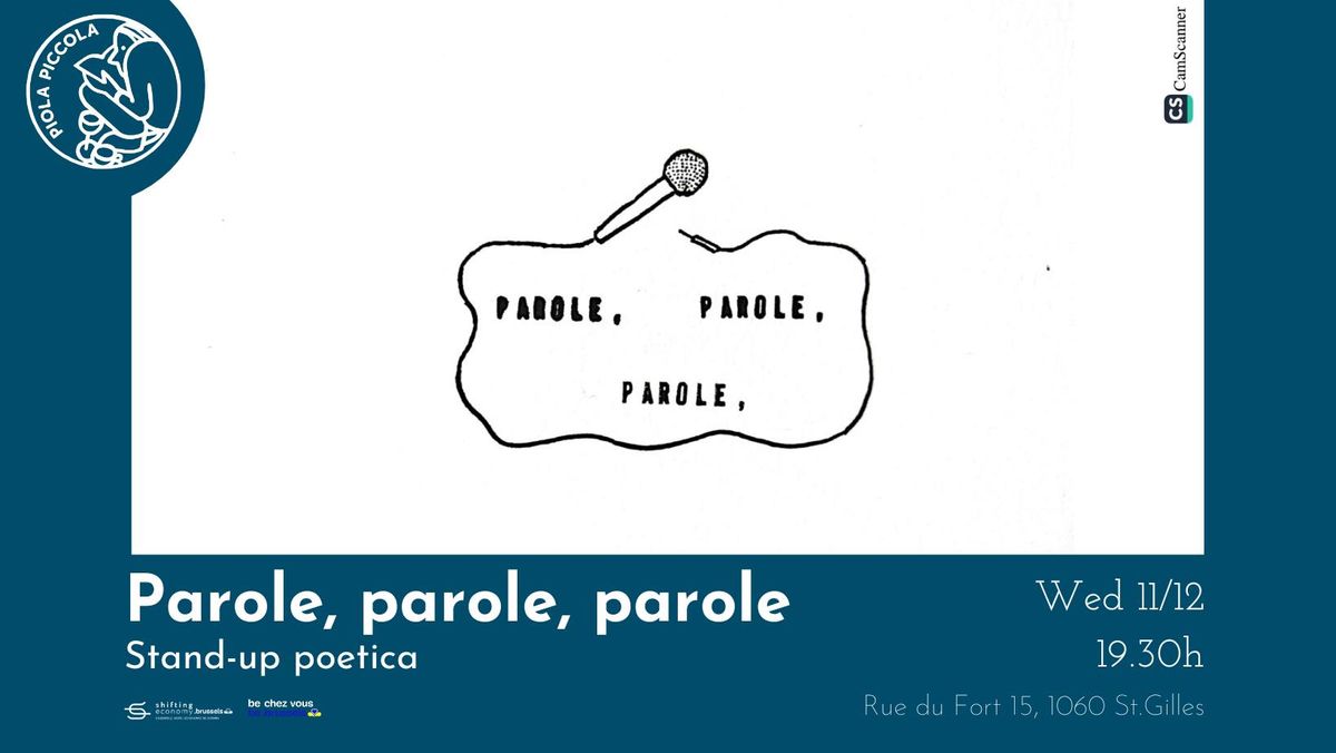 Parole, parole, parole - Stand up poetry in italiano!