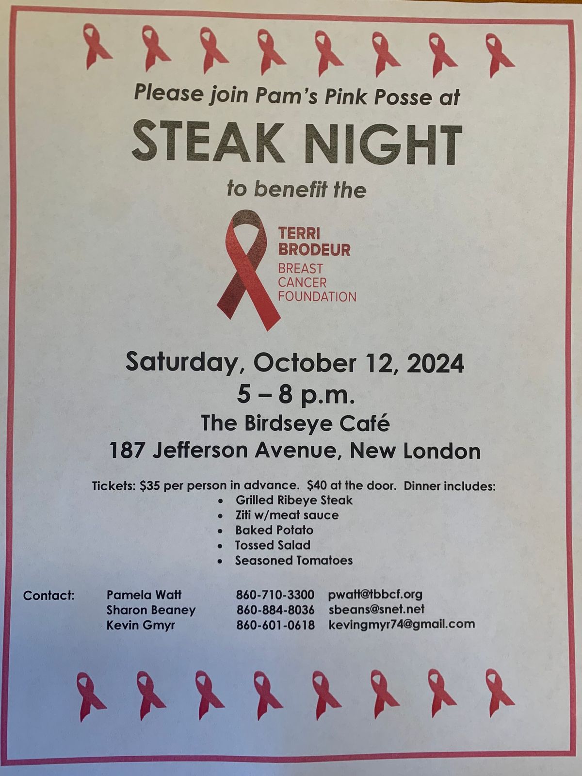 Steak Night to Benefit TBBCF