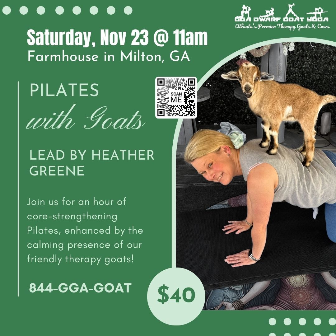 Pilates with Goats in Milton GA Farmhouse 