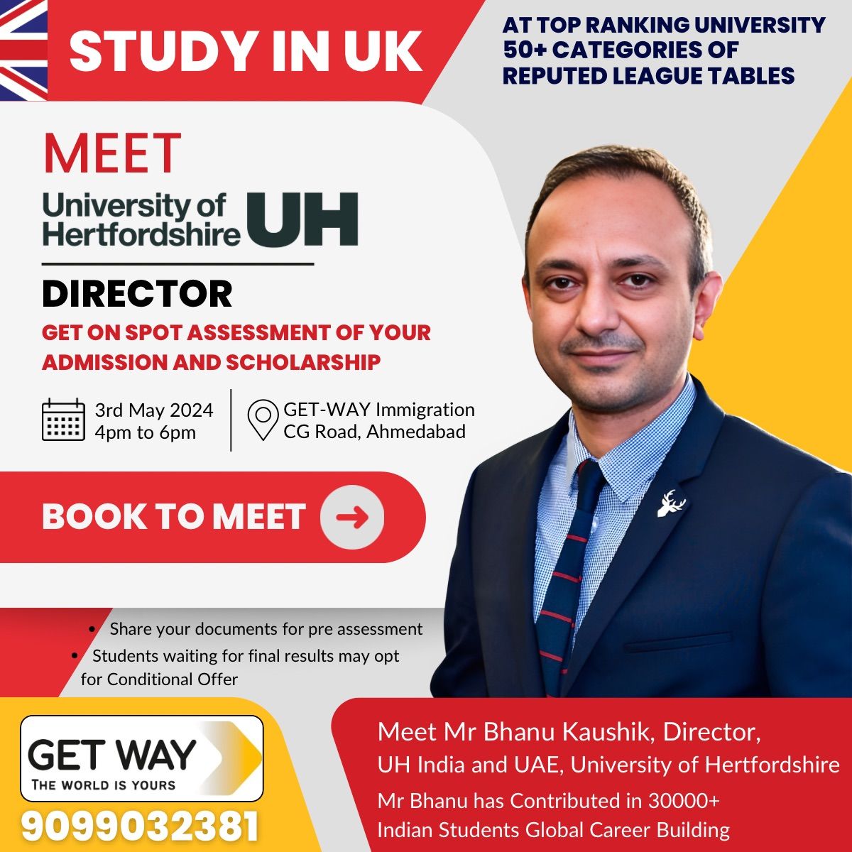 Meet University Representative for Admission Assessment and Scholarship Eligibility