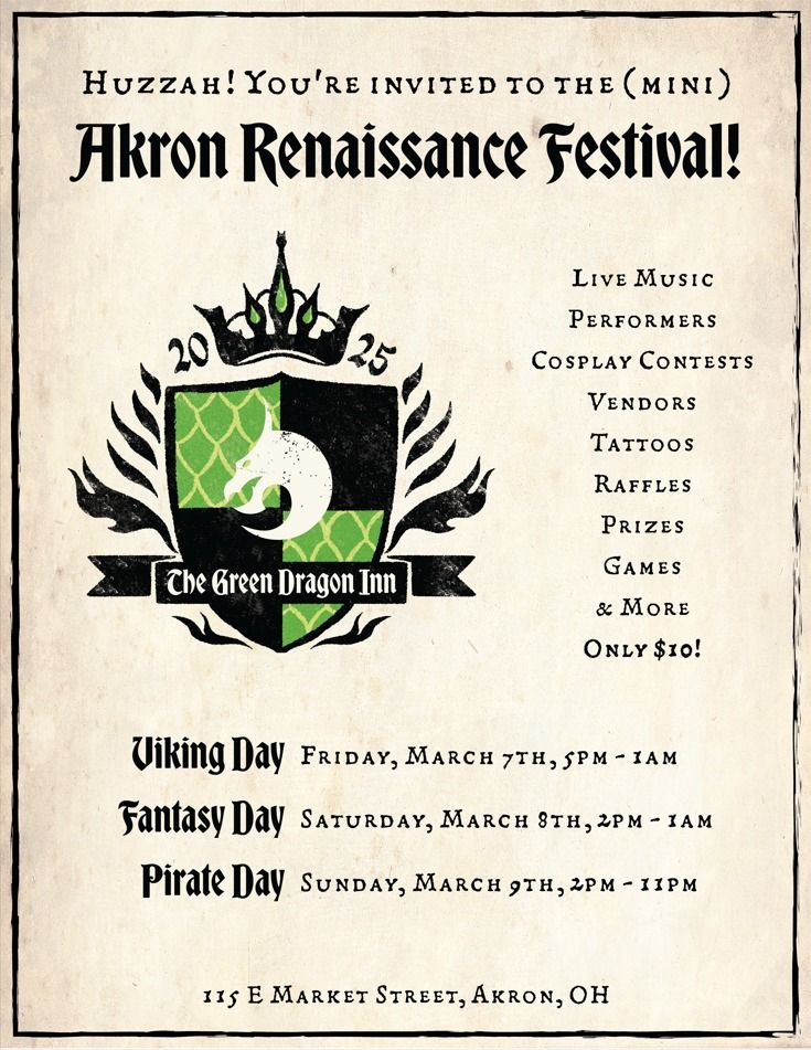 Akron (mini) Renaissance Festival Presented by The Green Dragon Inn