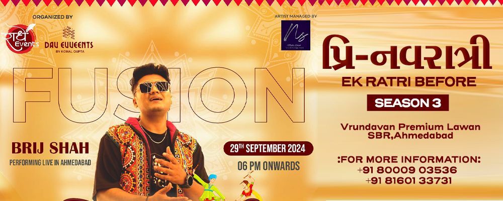 Pre Navratri Night With Brij Shah Season 3 - Ahmedabad