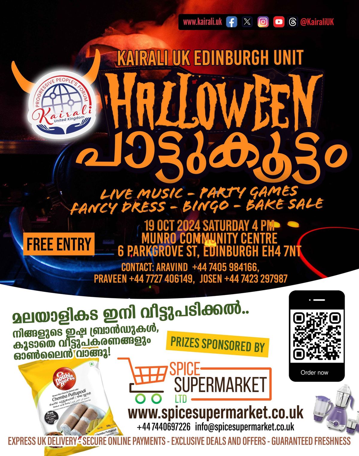 Kairali UK Edinburgh Halloween Paattukoottam