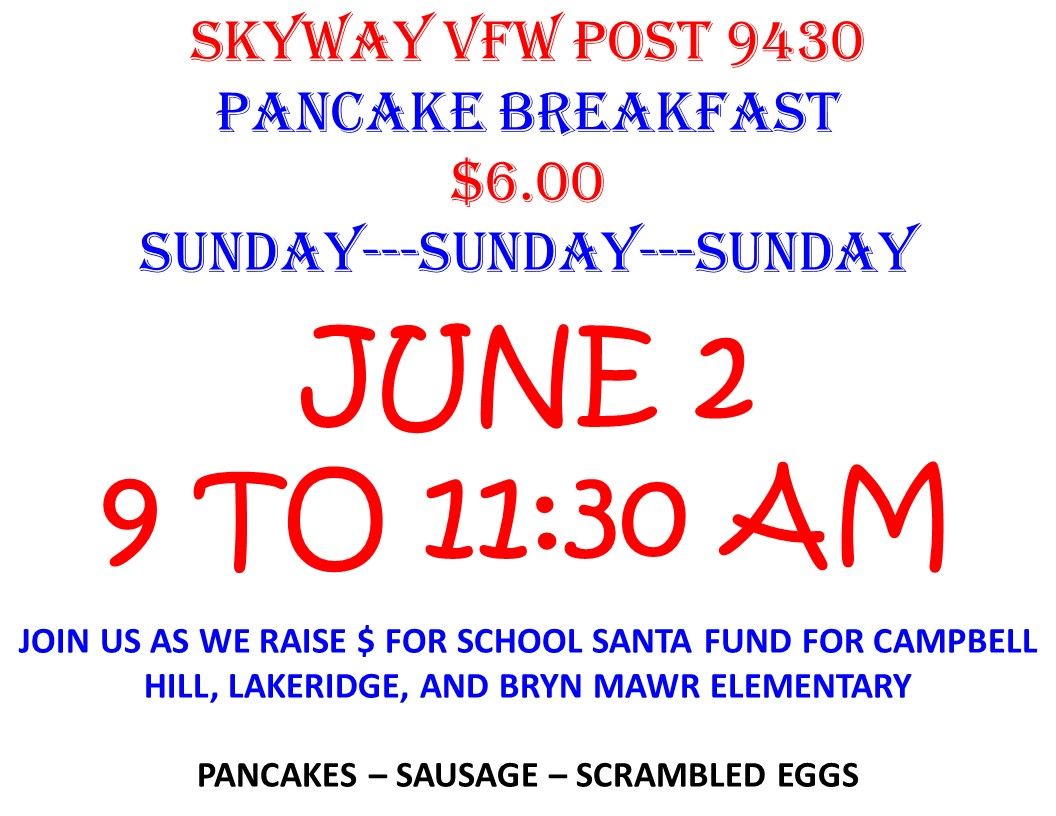 School Santa Pancake Breakfast Fundariser