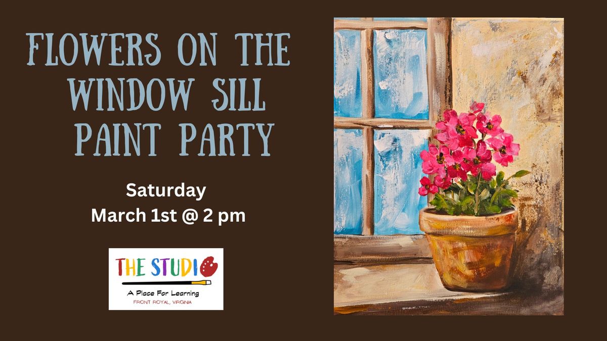 Flowers on Window Sill Paint Party