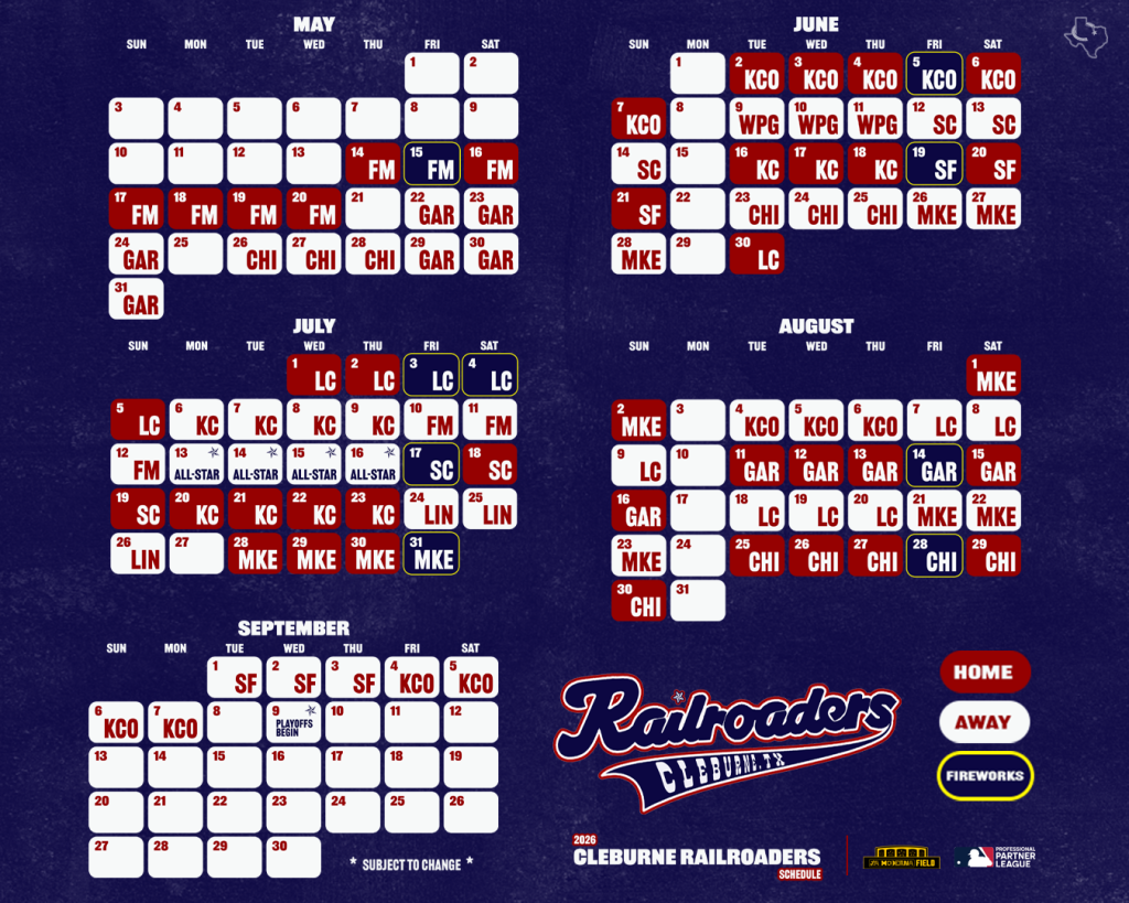 Lake Country DockHounds at Cleburne Railroaders at La Moderna Field