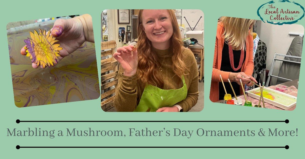 Marbling Fun! Create A Mushroom, Father's Day Ornament, Bookmarks, Jewelry, Keychains And More!
