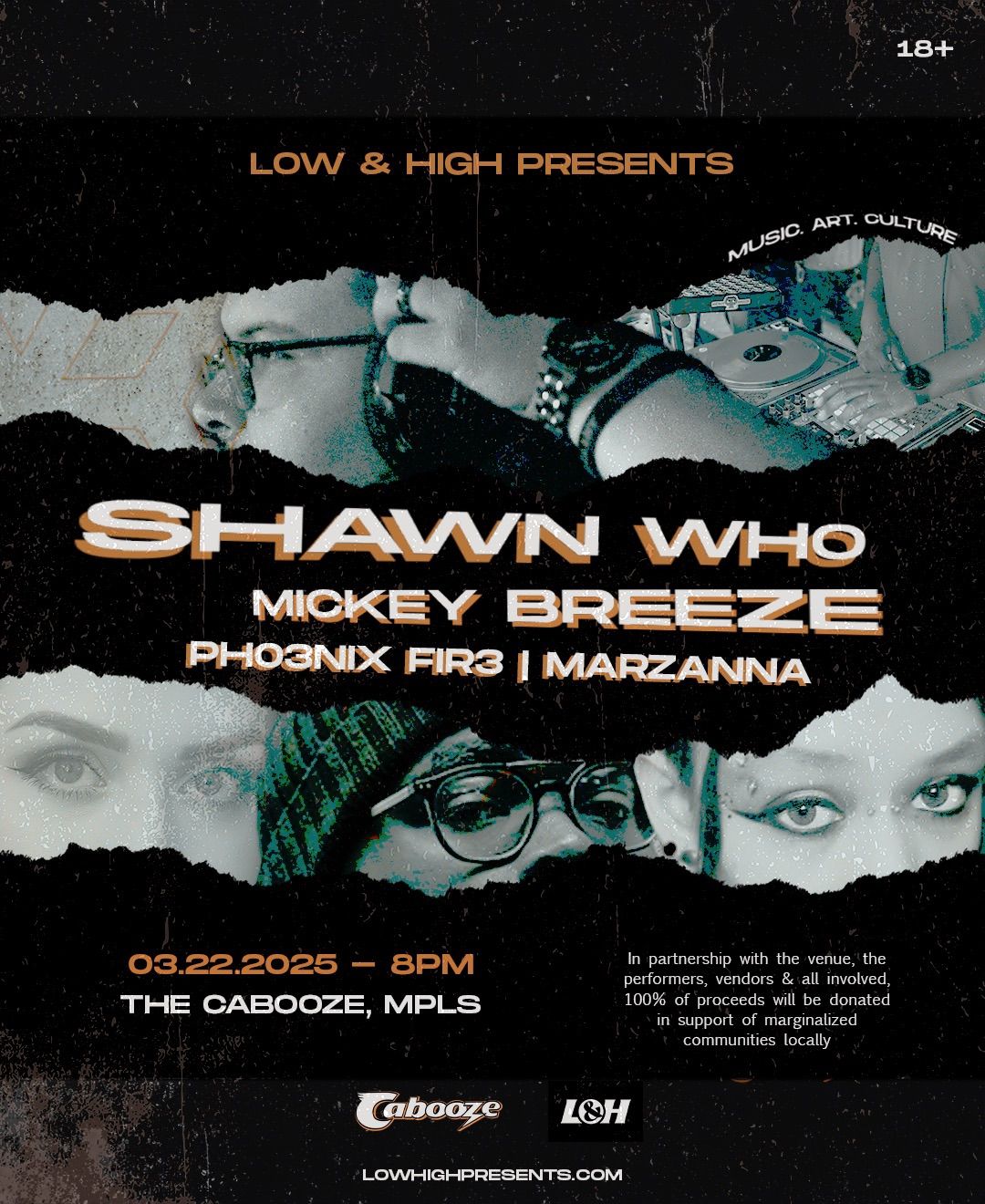 Low & High Presents: Shawn Who, Mickey Breeze, PH03NIX FIR3, and Marzanna!