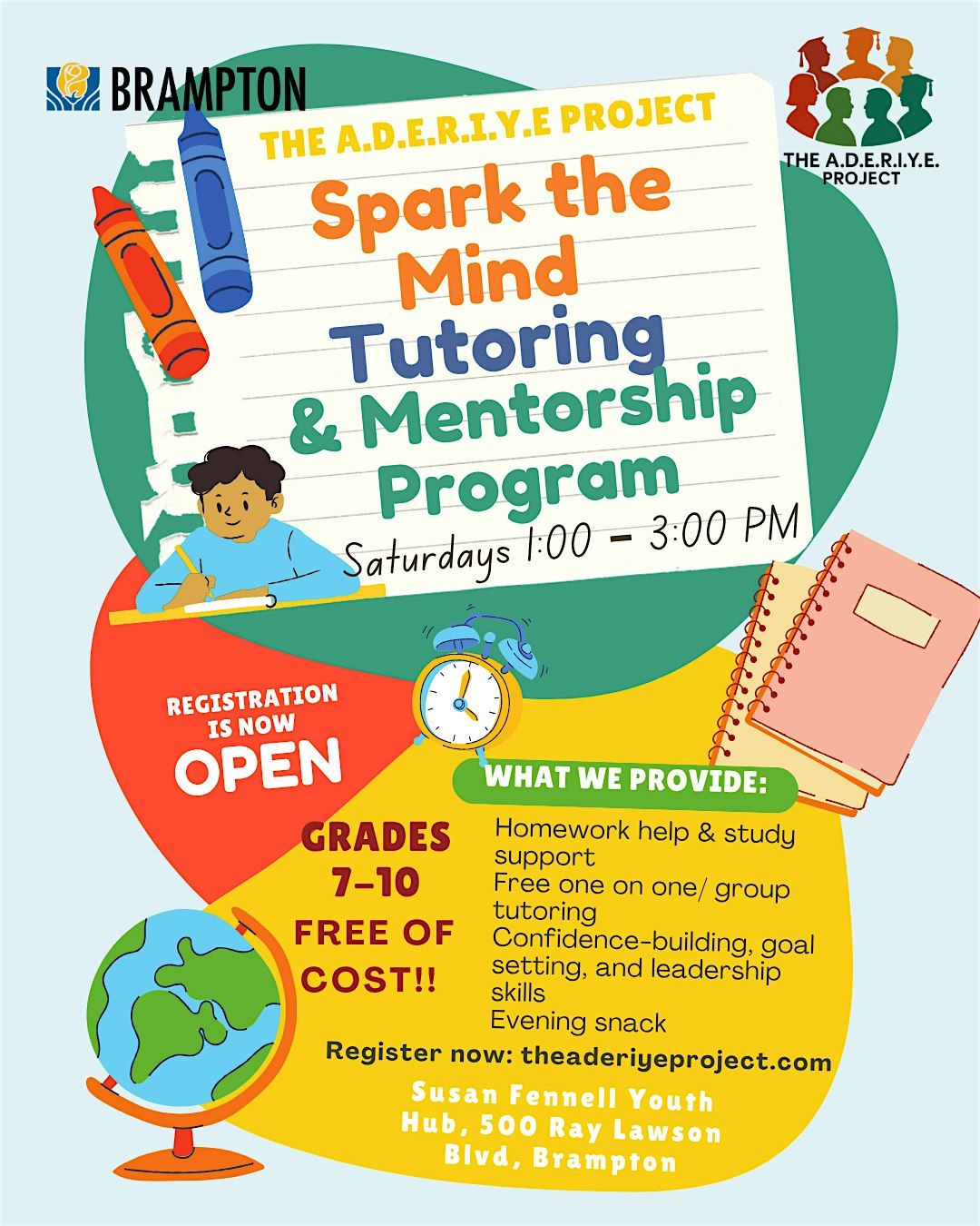 Spark the Mind: Free Tutoring & Mentorship (Grades 7\u201310, Brampton)