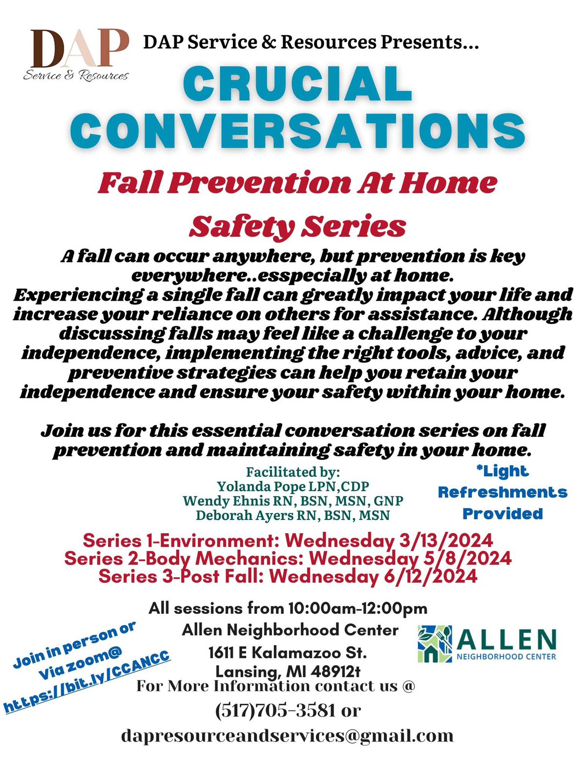 Crucial Conversations: Fall Prevention At Home-Safety Series
