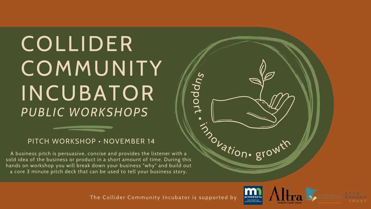 Community Incubator Workshops: Pitch Workshop