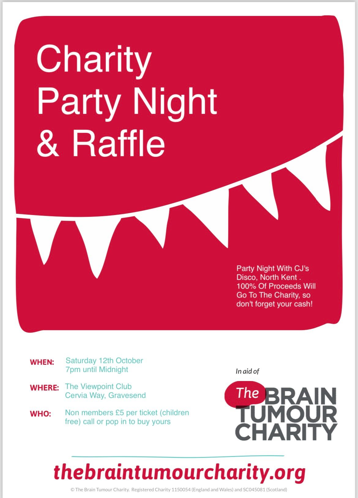 Party night & raffle in aid of The Brain Tumour Charity \u2764\ufe0f