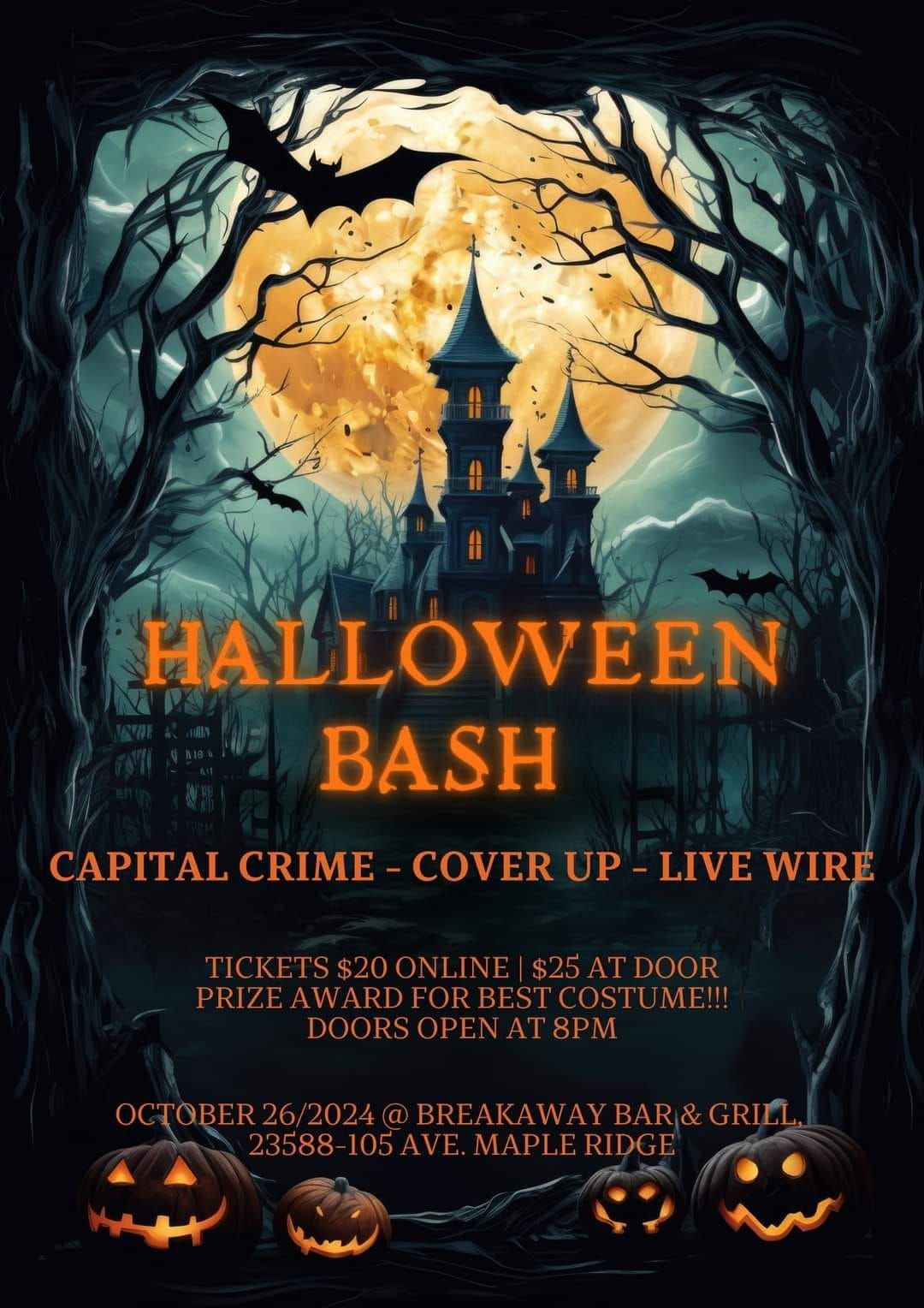 Halloween Bash at The Breakaway Bar & Grill!!!