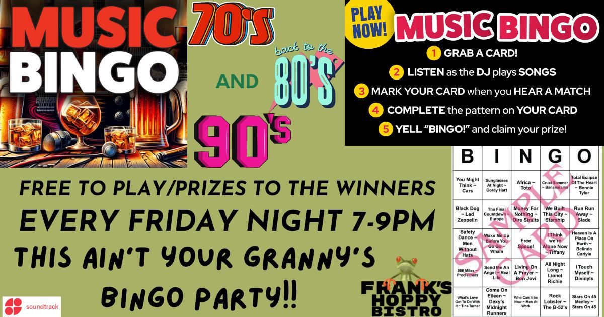 Friday Night DECADES Music Bingo!