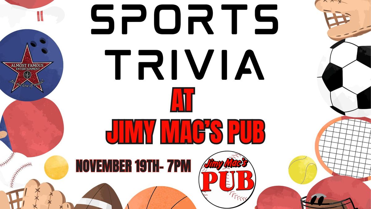 Sports Trivia Night at Jimy Mac's Pub