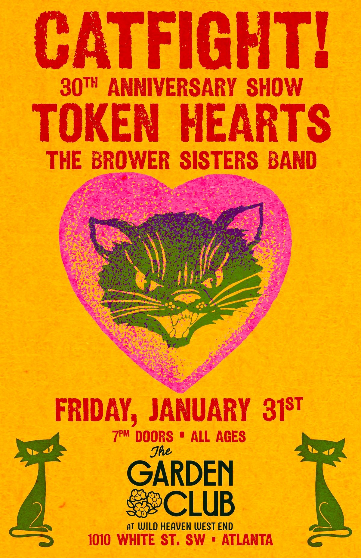 Catfight! 30th Anniversary show with Token Hearts and The Brower Sisters Band