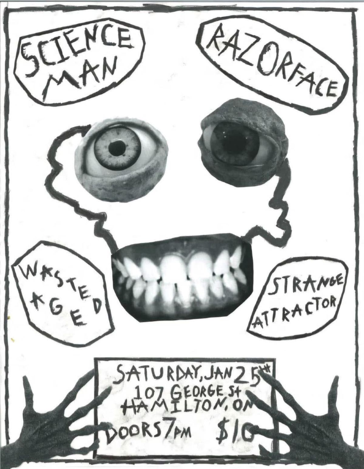 SCIENCE MAN, WASTED AGE, RAZORFACE & STRANGE ATTRACTOR @ 