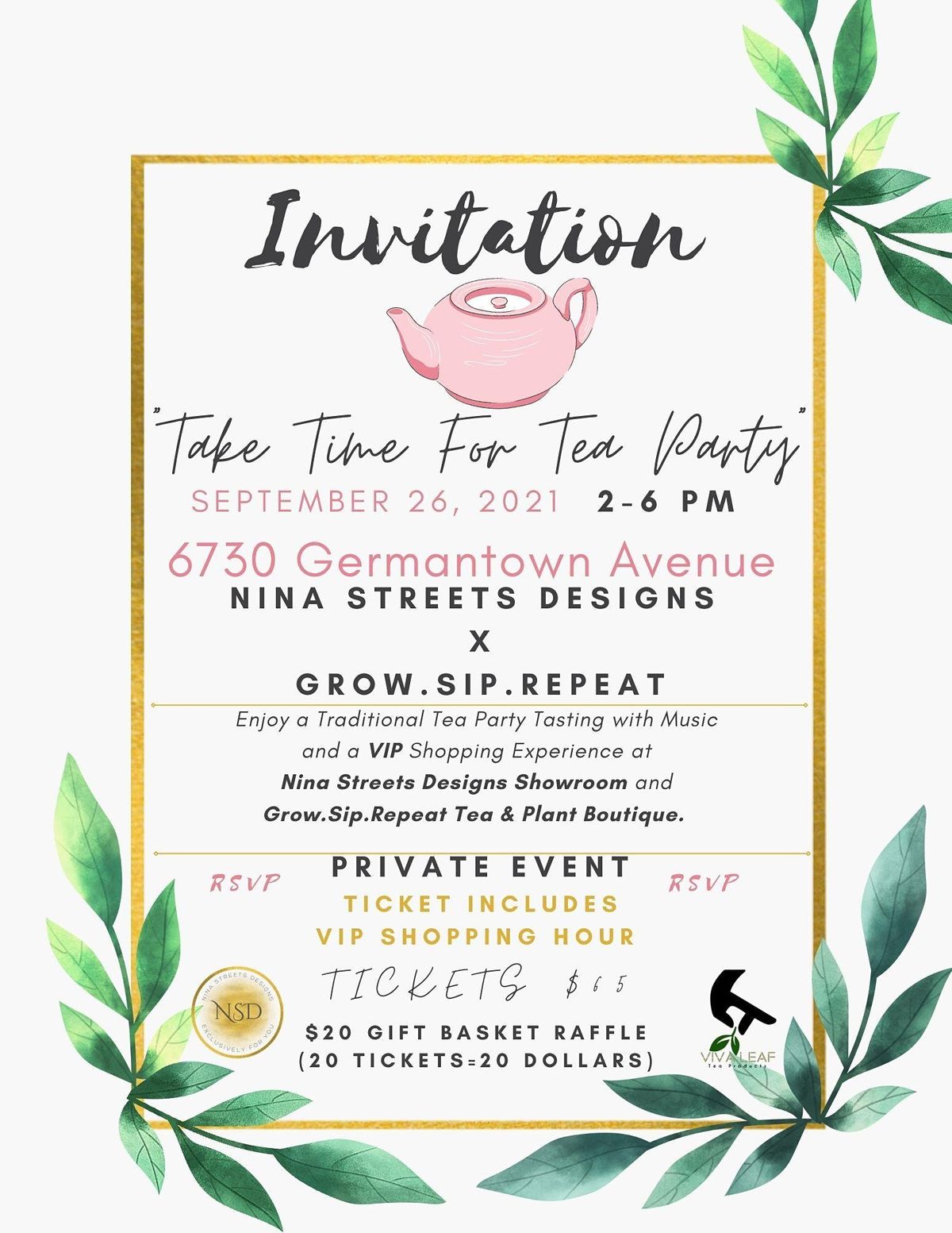 Take Time For Tea Party- Hosted by Nina Streets Designs x Grow. Sip. Repeat