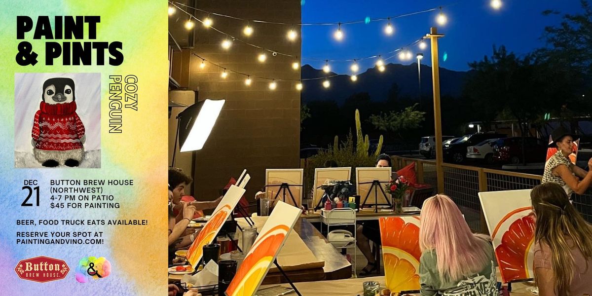 \u2018Cozy Penguin\u2019 Paint and Pints at Button Brew House