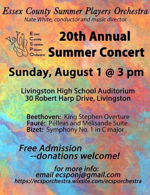 th Annual Free Summer Concert Livingston High School New Jersey 1 August 21