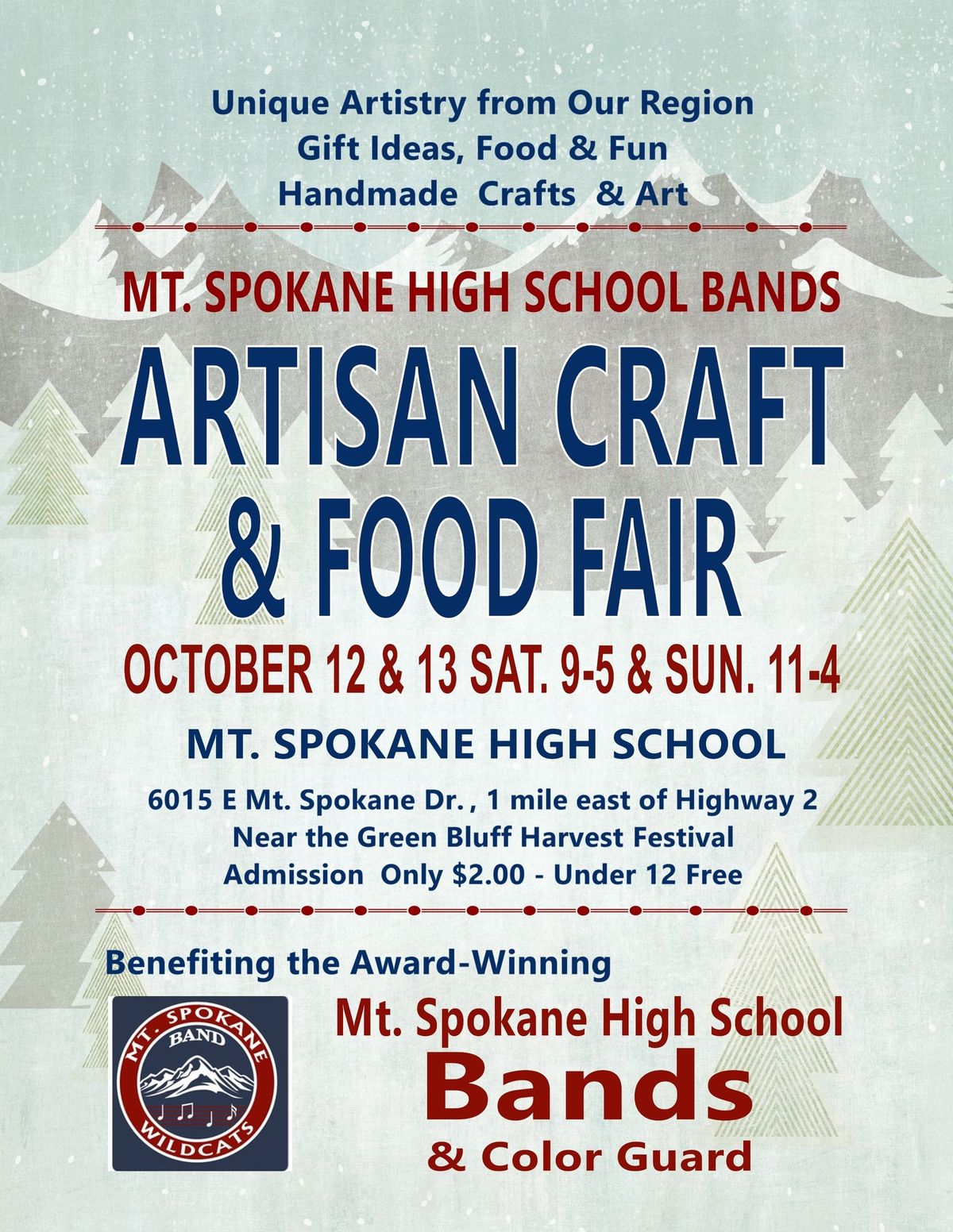 2024 Mt. Spokane Band and Colorguard Annual Craft Fair