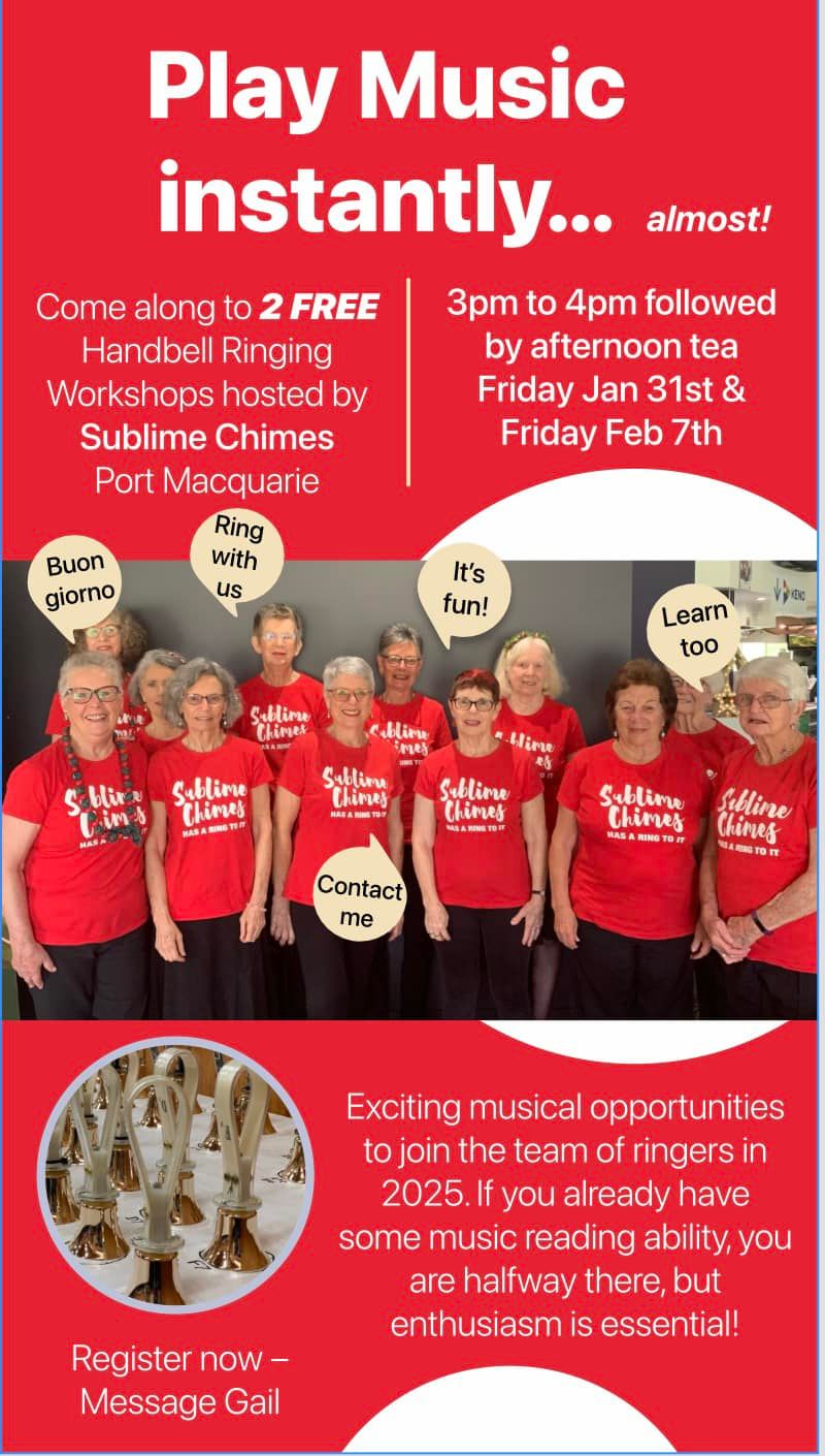 Handbell Ringing Workshops in Port Macquarie