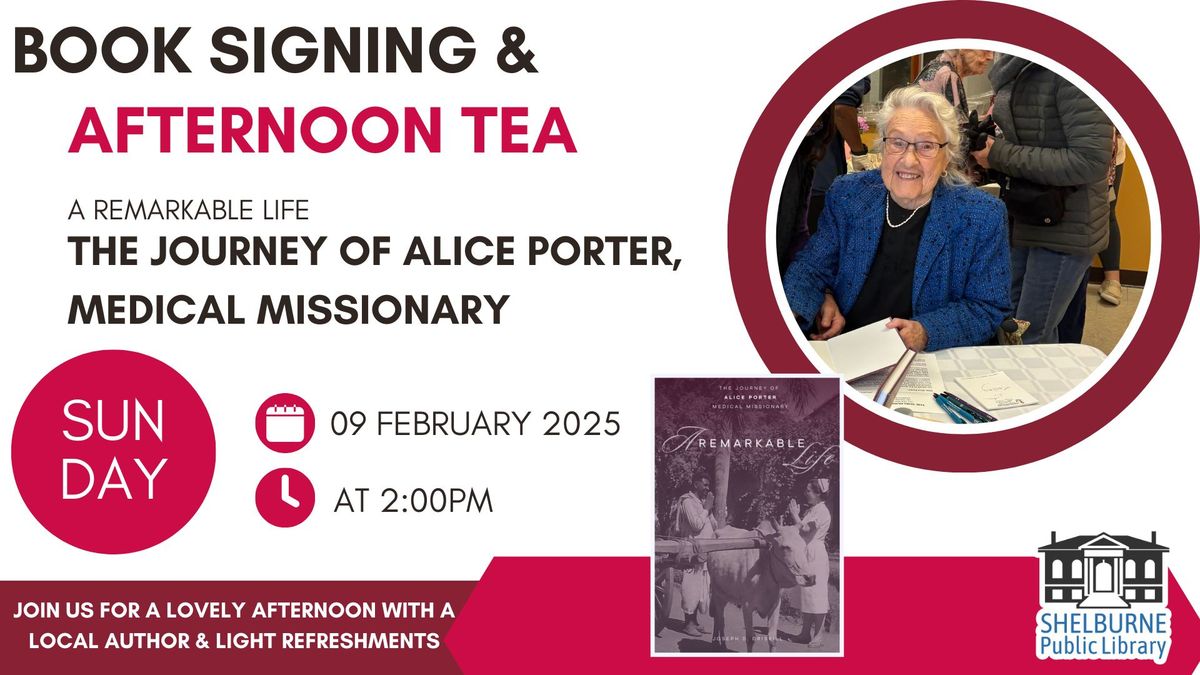 Book Launch: A Remarkable Life: the Journey of Alice Porter, Medical Missionary