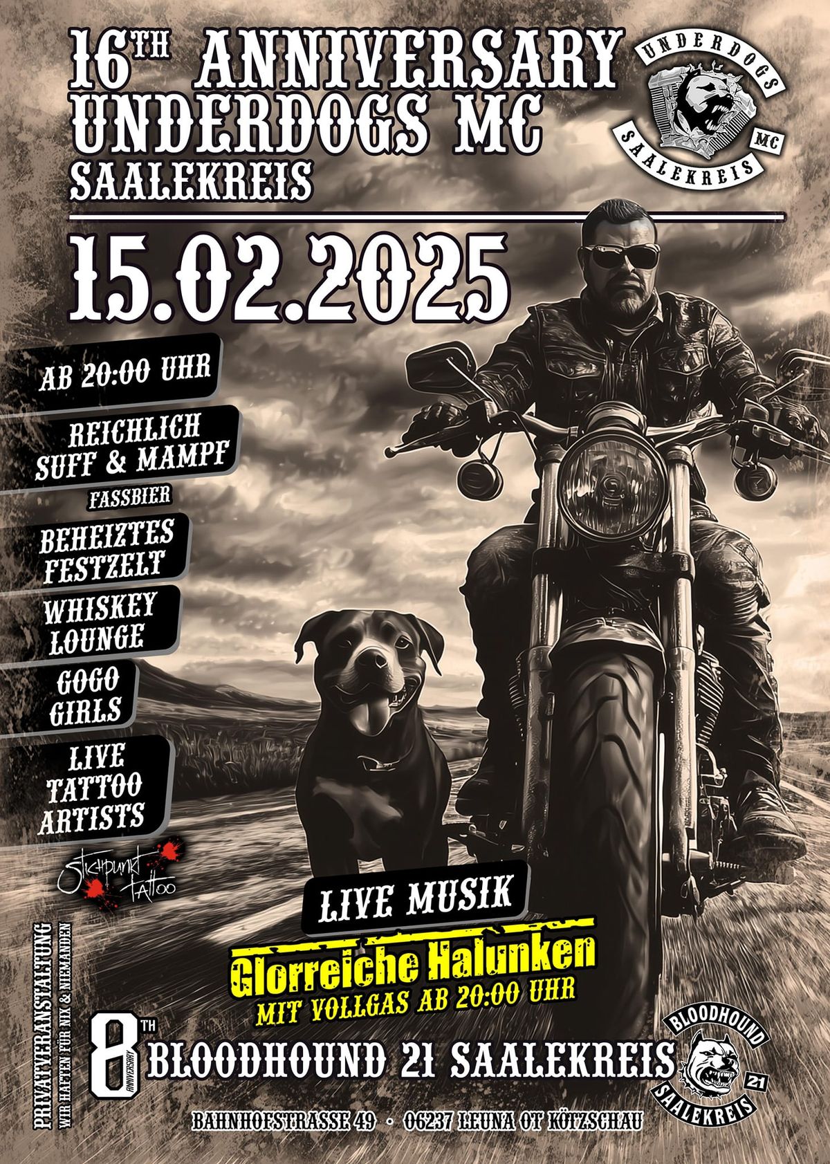 16.Anniversary Underdogs Mc Saalekreis  &  8. Anniversary Bloodhound Saalekreis 