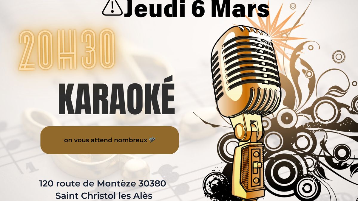 Votre KARAOK\u00c9 mensuel sera le \ud83c\udfa4jeudi 6\/03 \ud83c\udfa420H30 