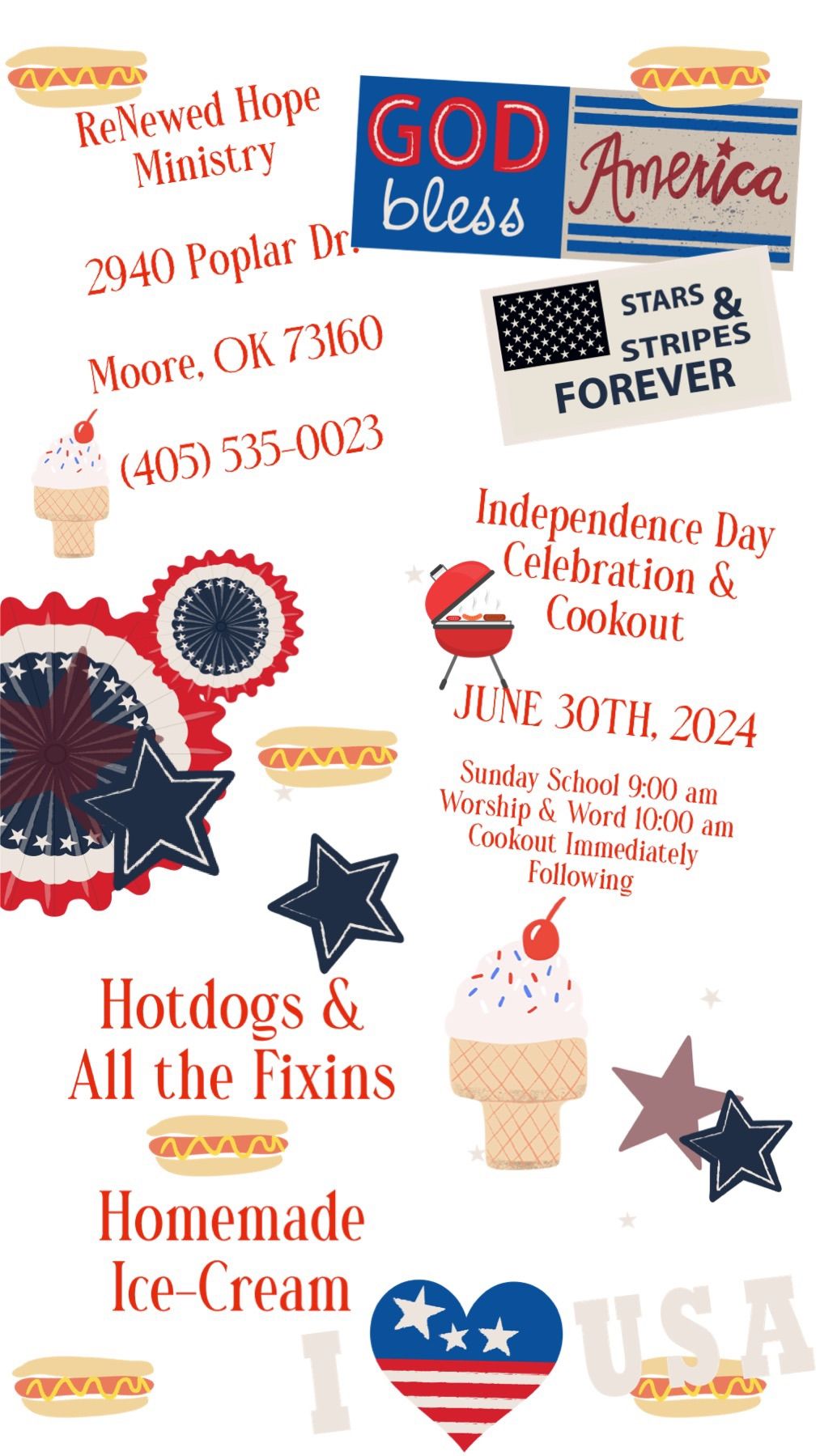 Independence Day Celebration Service and Cookout